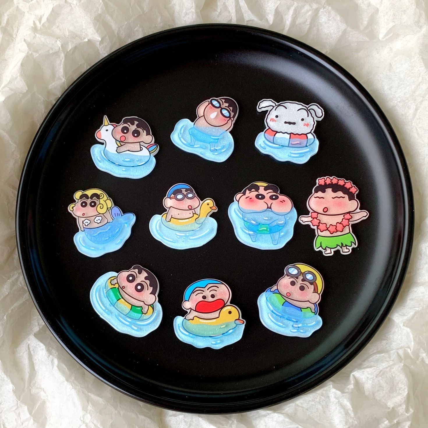 Resin Art Accessories - Декоративные 3D-наклейки с персонажами Crayon Shin-chan: