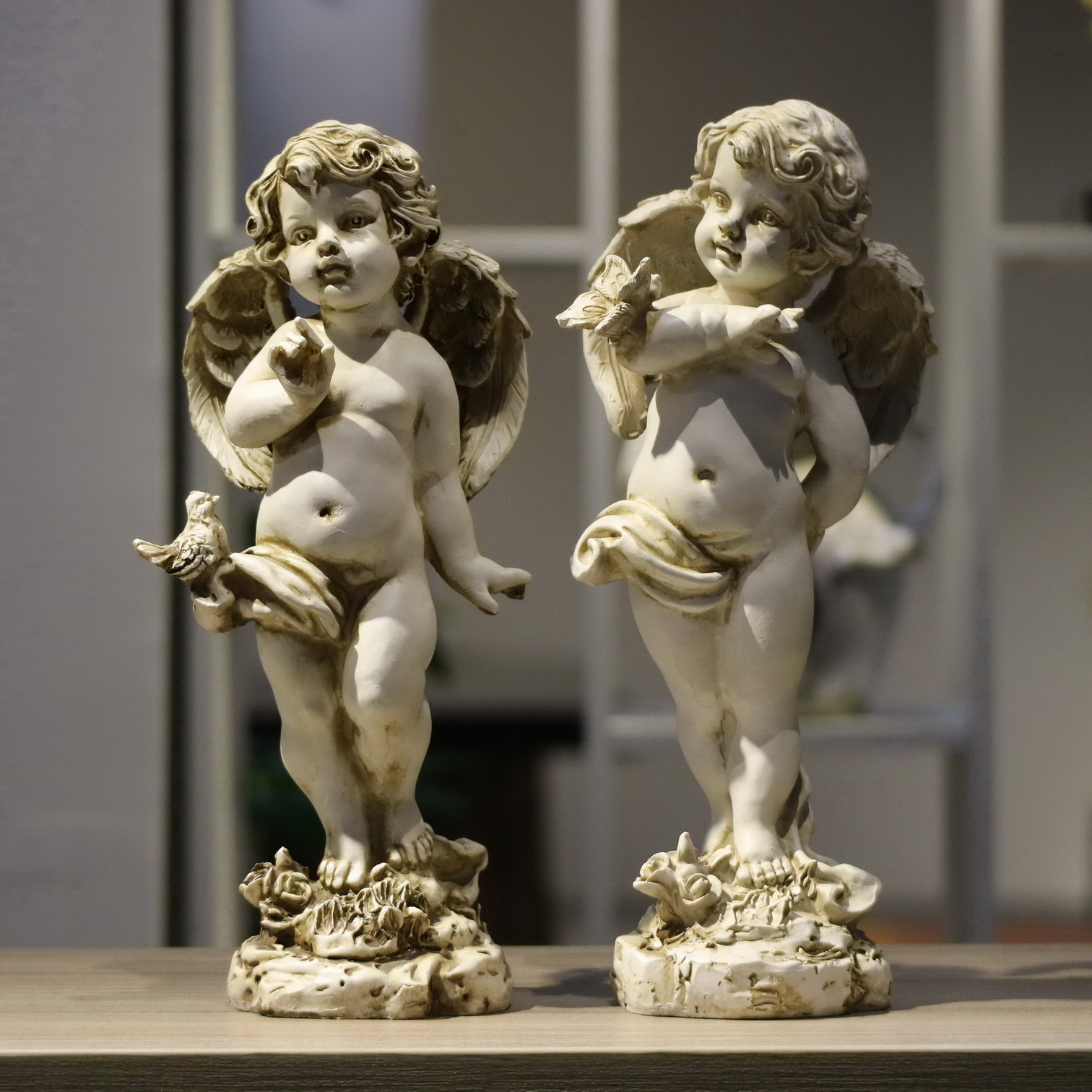 Resin Art Wedding Gift - Ретро-фигурка ангела из смолы, 29 см,