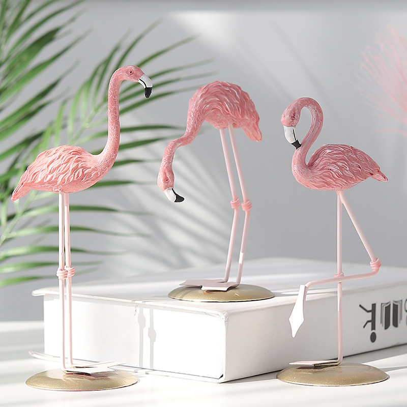 Resin Art Wedding Gift - 3 шт. розовых фигурок фламинго, тропические