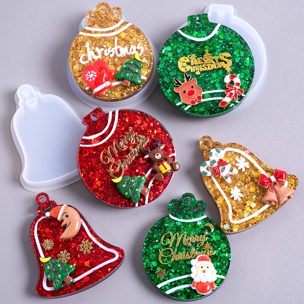 Resin Art Mould - Рождественская бирка, подвеска, силиконовая форма, сделай