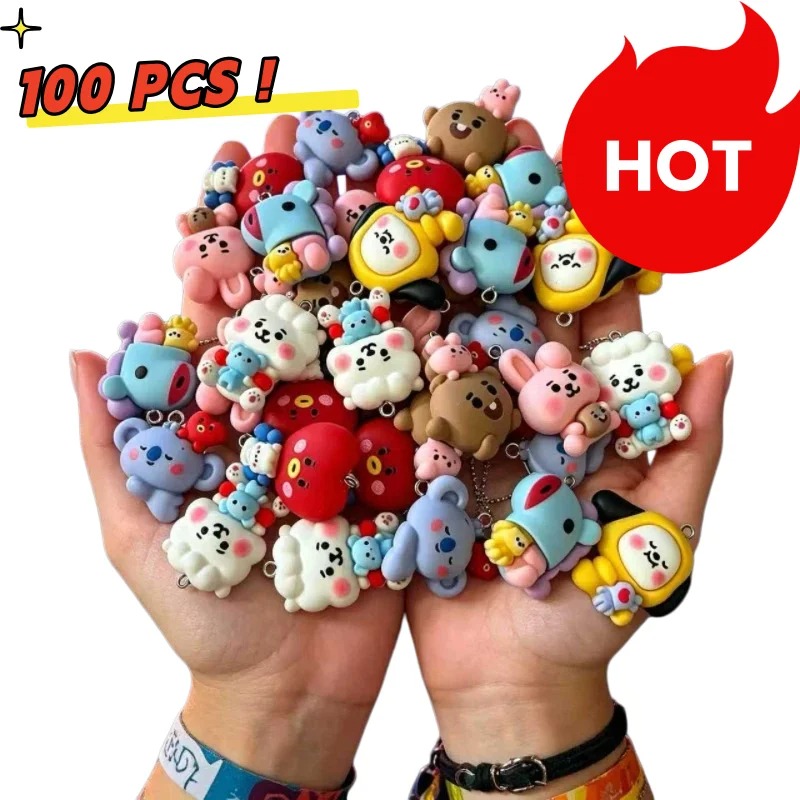 Resin Art Accessories - 7 шт. смоляных мультяшных шармов BT21