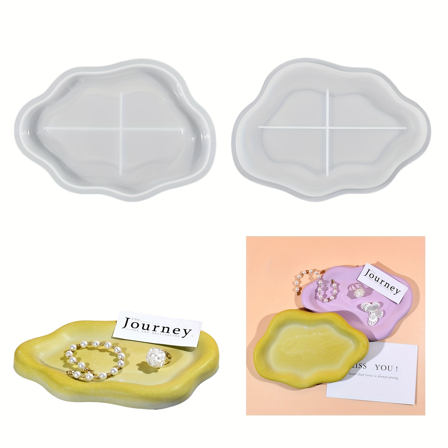 Resin Art Tray - Поднос в форме сердца, смоляная форма,