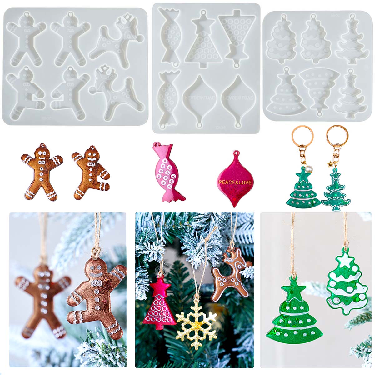 Рождественская серия, серьги,  – обзор и цена Resin Art Mould
